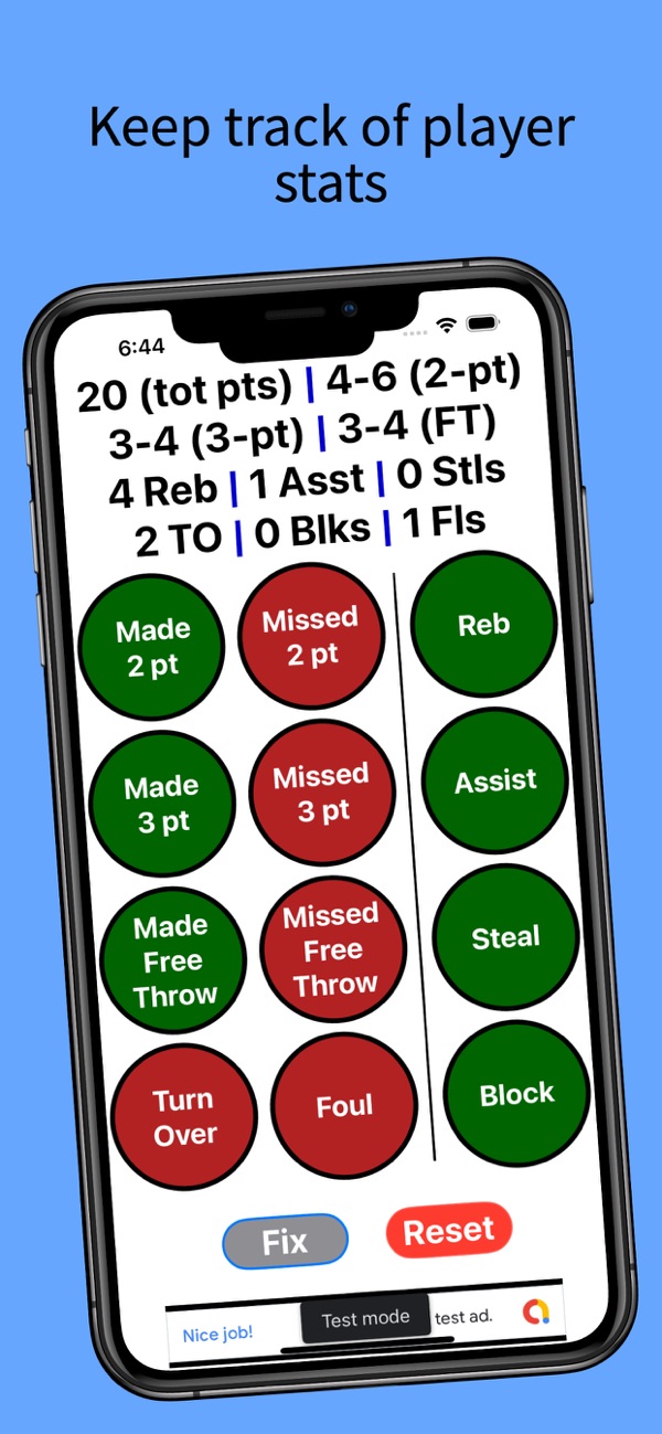 My BBaller Stats screenshot