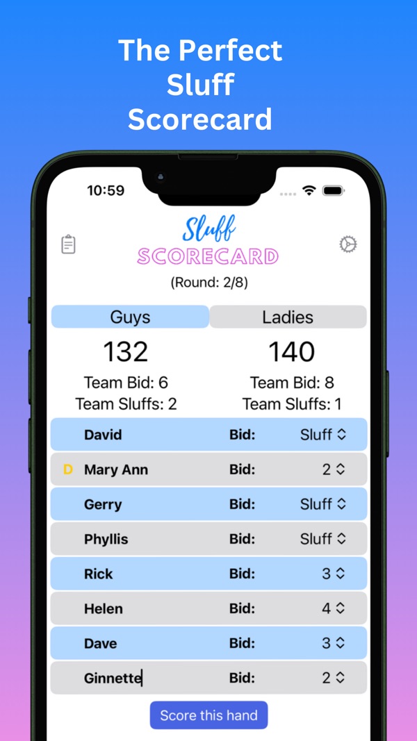 Sluff Scorecard screenshot 3